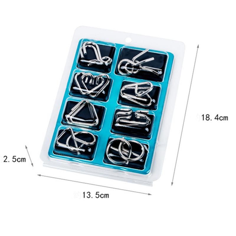 Blue Metal Puzzle Brain Teaser for Brain Training — image 3