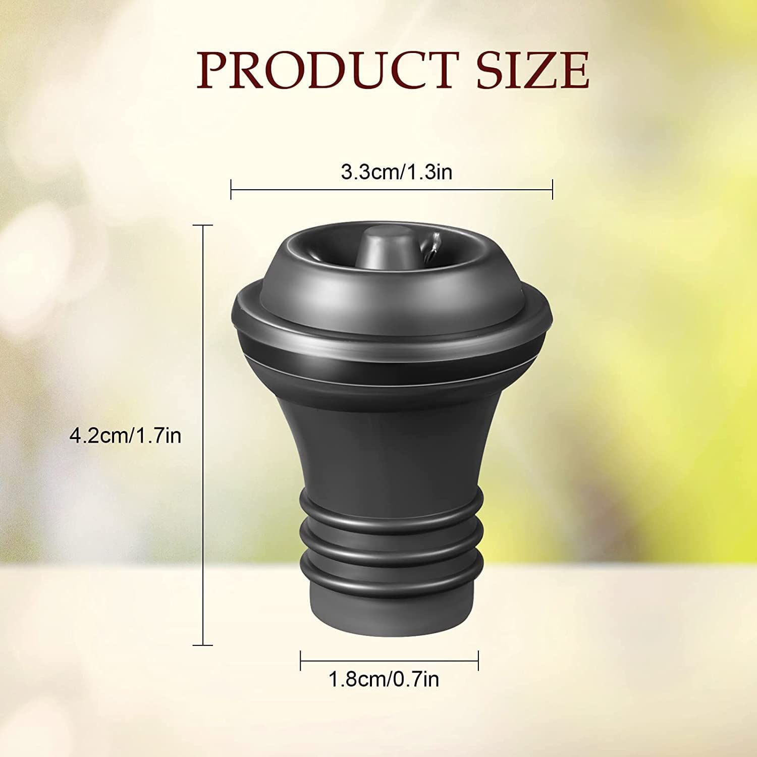 Vacuum Stoppers - Set of 3 - Gray - for Wine Bottles - Keep Wine Fresh for Up to a Week with Airtight Seal — image 2