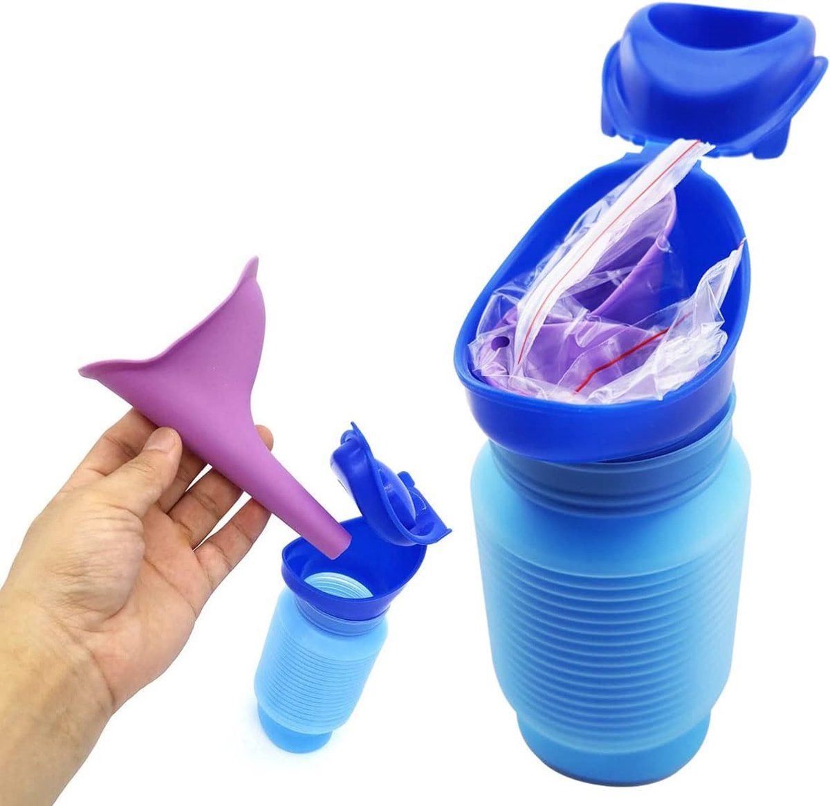 2 Pack Reusable Unisex Urinal Toilet Kit for Camping and Car, 750 ml — image 4