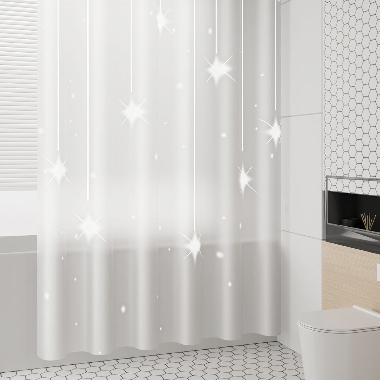 Shower Curtain, 31.5×71 Inch Shower Curtain Liner, Waterproof Plastic Shower Liner, Cute Lightweight Shower Curtain for Bathroom 71×47.2 in A — image 4