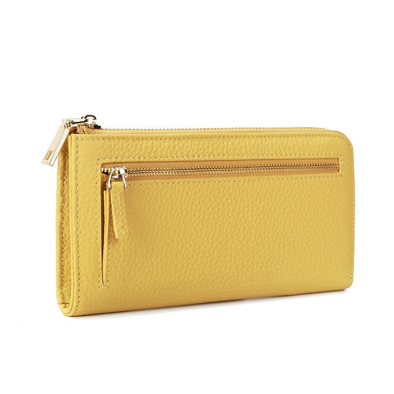 Genuine Leather Wallet RFID Blocking Wallet Long Zipper Clutch Women'S Phone - Pink - Size m — image 2