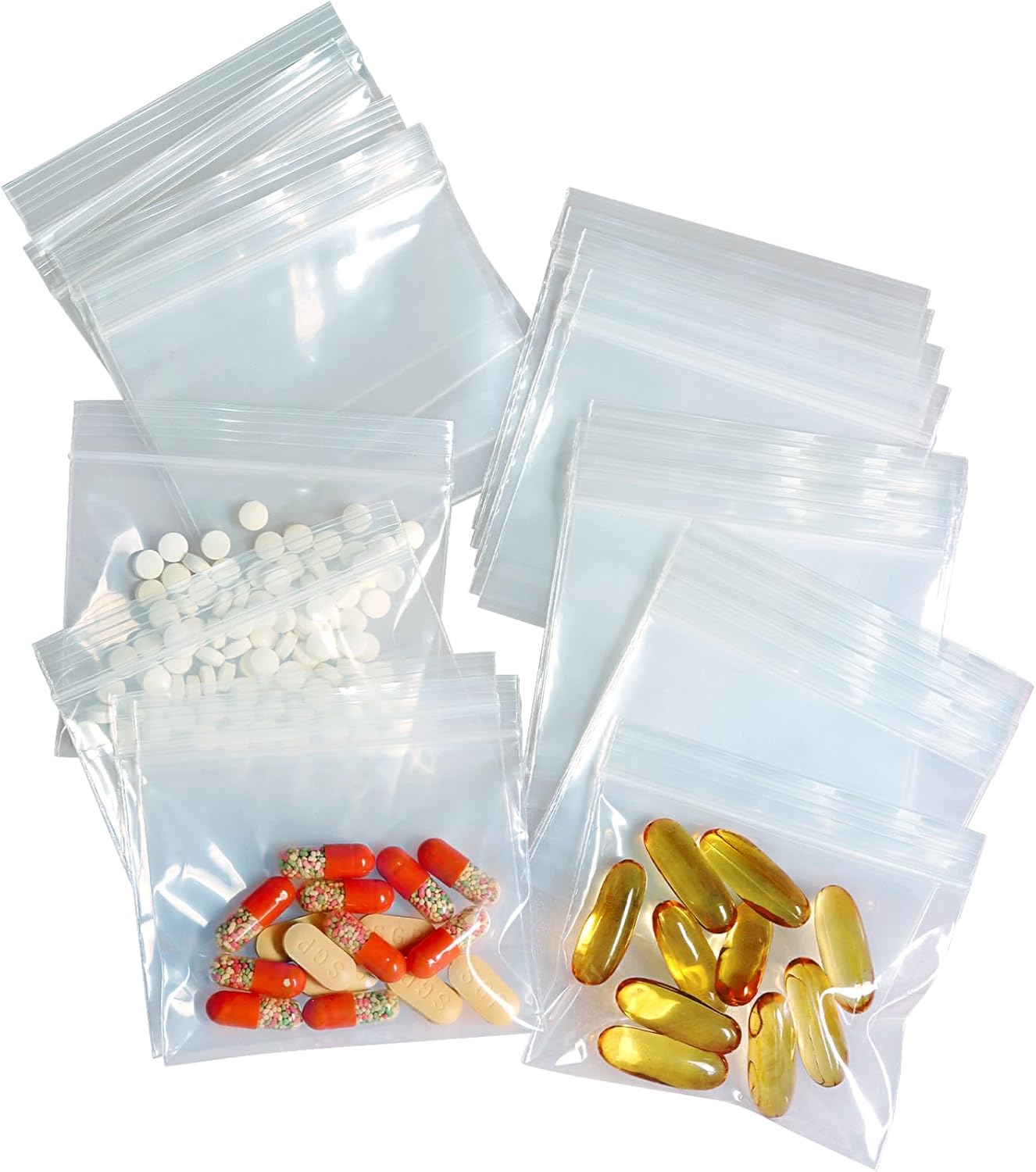 100 Packs Pill Bags 6 mil Sturdy 3 × 2.75 inch Pill Pouches BPA Free Seal Waterproof Handy Reusable Pill Bags for Travel Small Plastic Bags for Pill Organizer