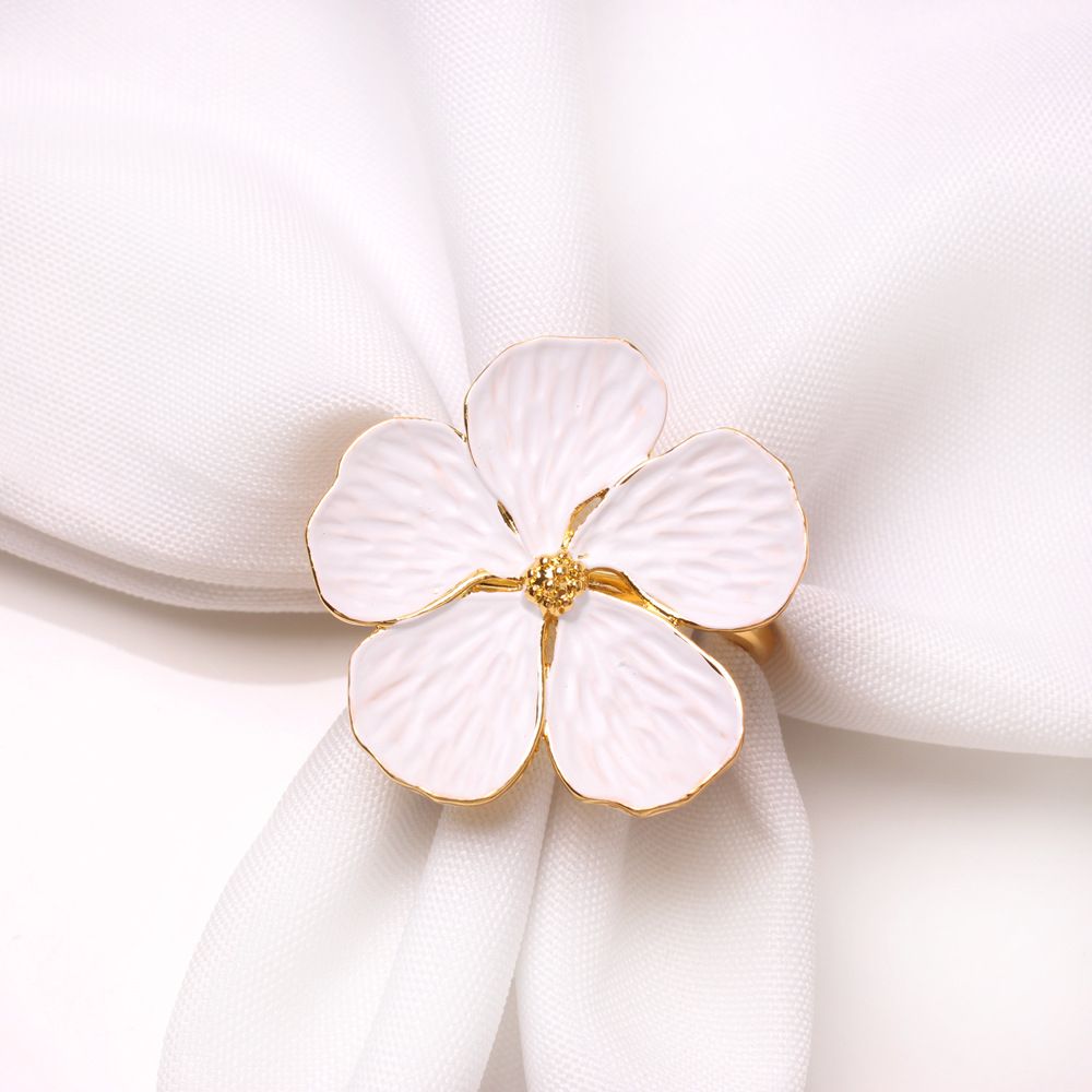 zinc alloy five petal flower napkin clasp — image 5