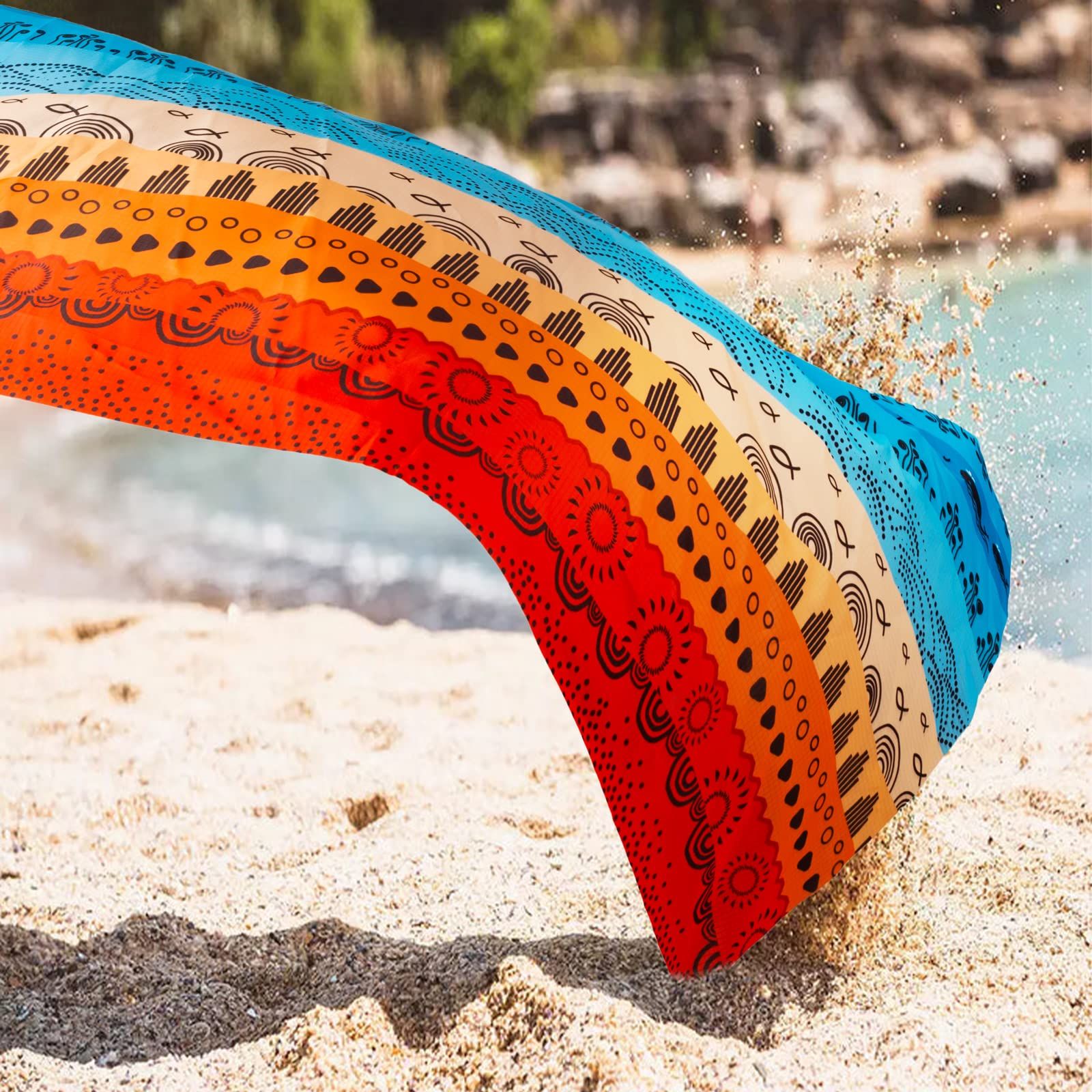 Beach Blanket Waterproof Sandproof Extra Large Beach Mat for Adults Quick Drying Durable Outdoor Picnic Mat for Beach Travel Camping Hiking（Bohemian 210 * — image 4