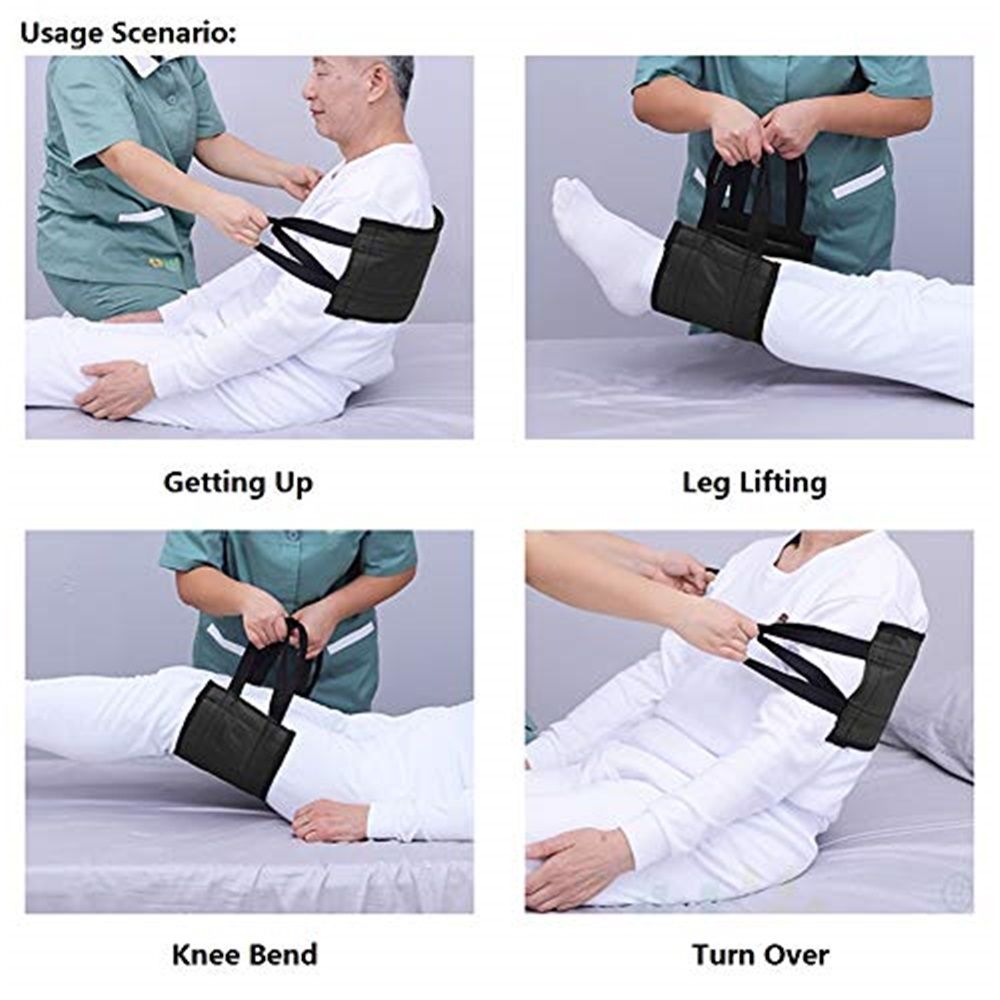 31.5 Inch Padded Bed Transfer Nursing Sling for Patient, Elderly Safety Lifting Aids Home Bed Assist Handle Back Lift Mobility Belt for Patient Care — image 5