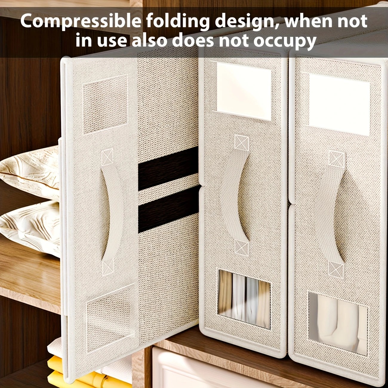 5PCS Foldable Bed Sheet Storage Box with Viewing Window, Your Neat Solution for Bedroom and Wardrobe Organization — image 6