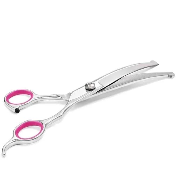 Curved Dog Scissors 19cm, Silver, Rounded Tip Pet Grooming Shears — image 3