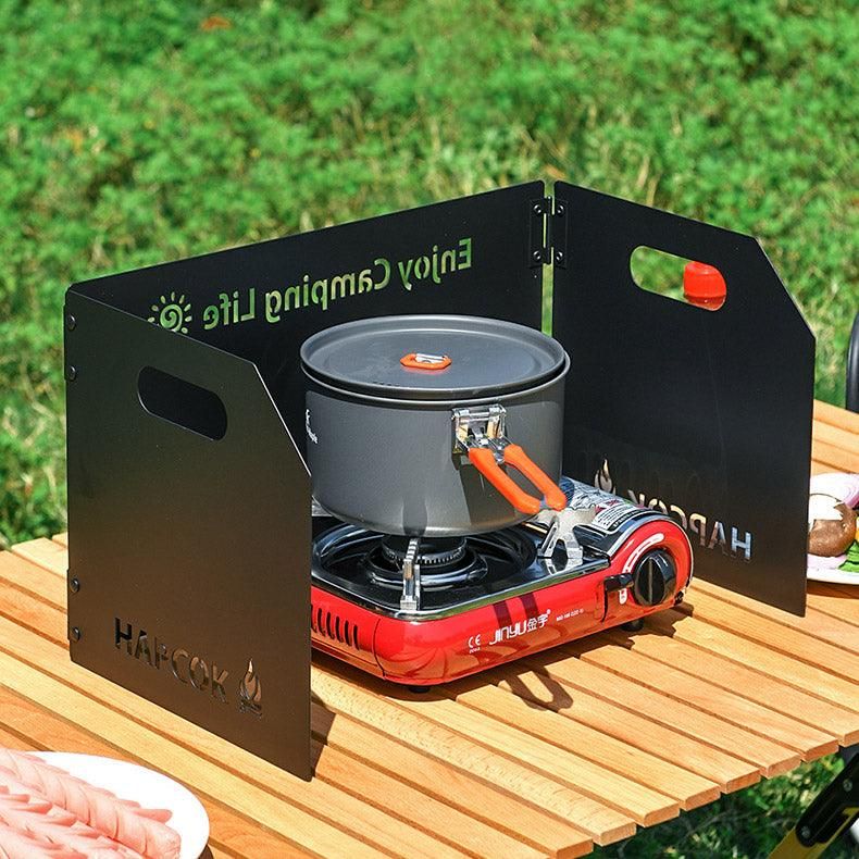 Outdoor Camping Tri Fold Board Portable Folding Windproof Windshield Protector - White β image 6