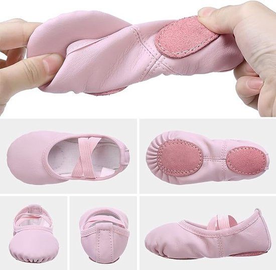 Women's Ballet Shoes – Ballet Shoes for Girls – Purple-Pink – Soft PU Leather Dance Shoes with Non-Slip Sole – Suitable for Ballet, Yoga & Home Use — image 2