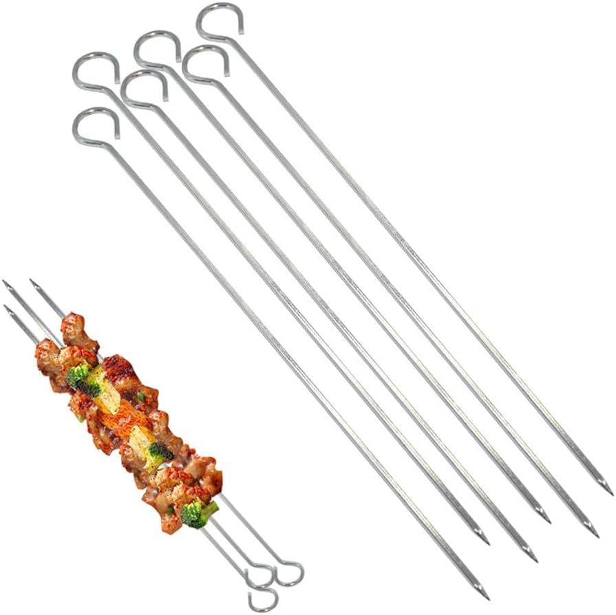 12-Pack Metal Kebab Skewers for Barbecue and Meat Cooking — image 2
