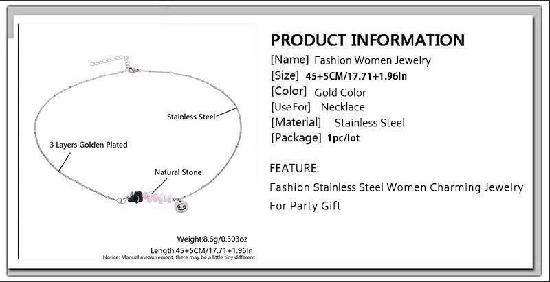 Irregular Natural Chip Stone Zodiac Necklace,Stainless Steel Pendant,Aquarius Jewellery for Christmas Halloween Outfit Matching & Gift Giving — image 2