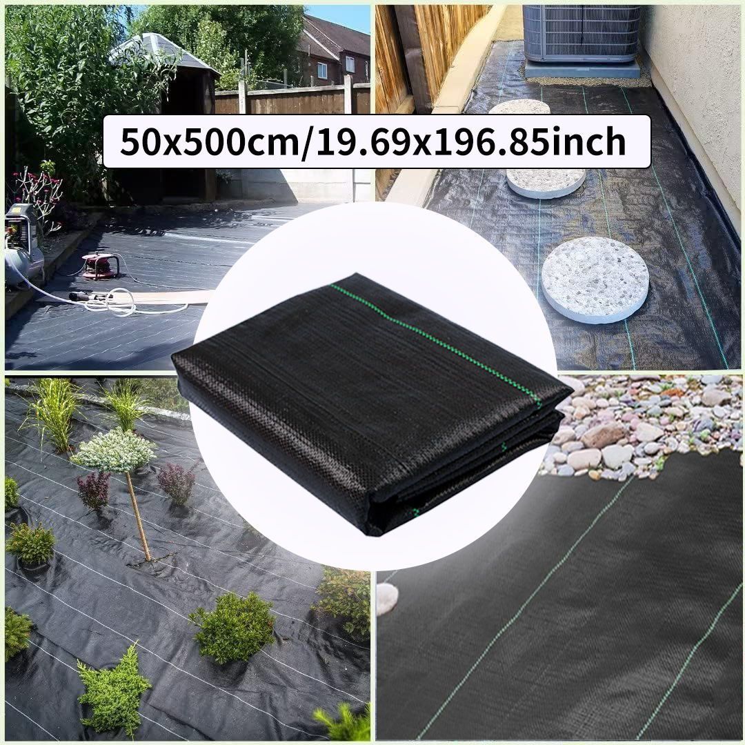 Weed Barrier Ground Cover Garden Mat Heavy-Duty PP Fabric Weed Control - Black - Size 50-2000CM — image 6