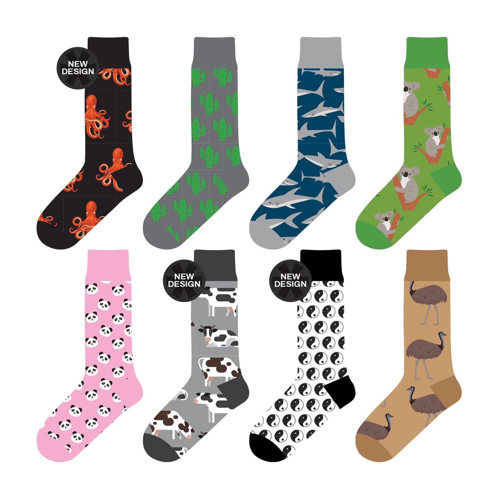 Colorful Socks - 8 Pairs Funny Colorful Dress Socks one Size 5-13 Men Socks Women Socks — image 4