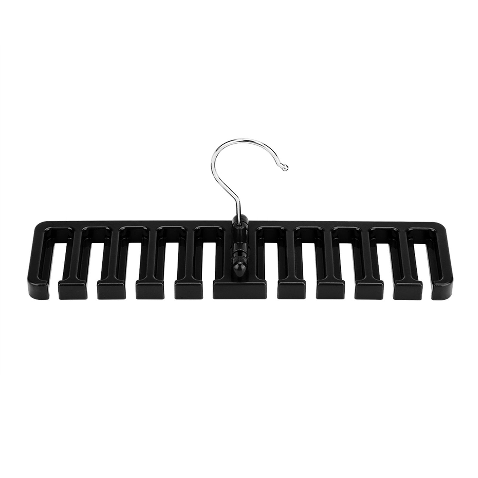 10 Slot Tie Belt Scarf Rack Organizer Sturdy Plastic Closet Wardrobe Space Saver Black — image 2