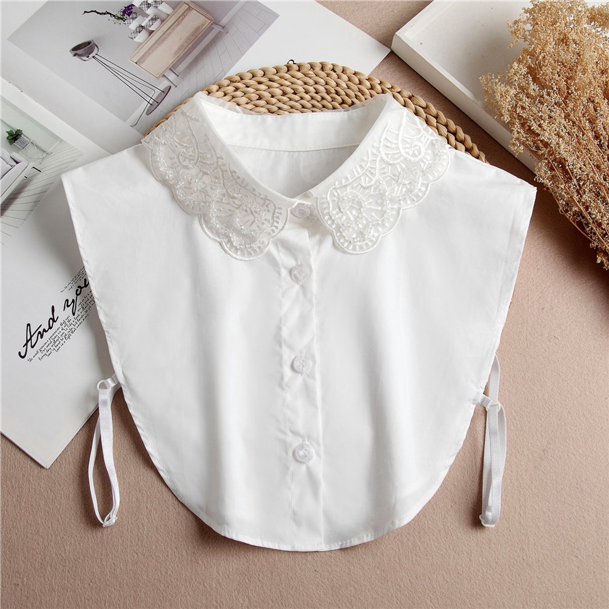 Set of 2 Women's Shirt Collars - Detachable Point Collar Basic - Collars for Women - Ruffles - Detachable Women's Collars to Wear Undergarments - Shirt Collar — image 3