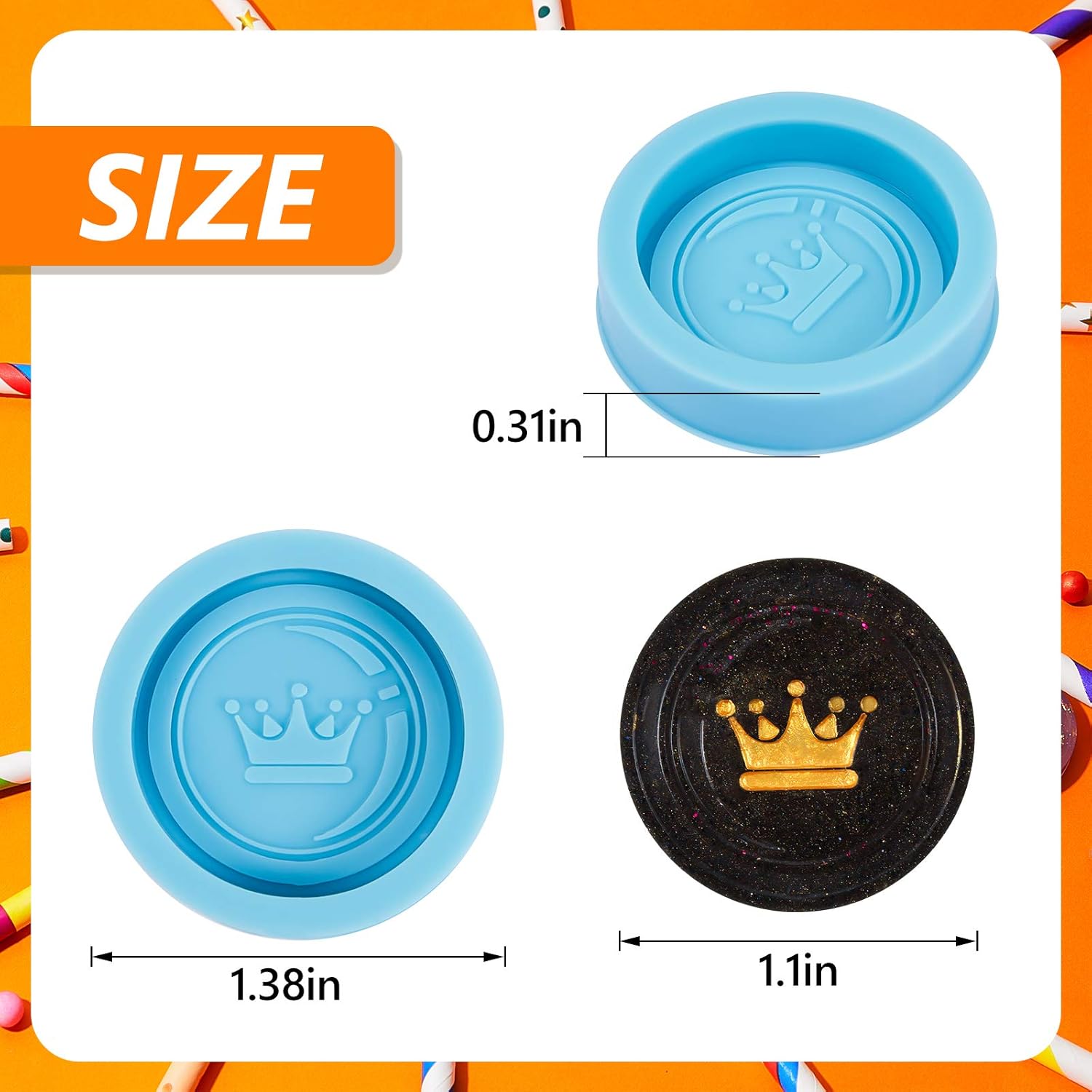 24 Pieces Resin International Chess Molds Silicone Checkers Epoxy Molds Chess Resin Casting Mold for Home Decoration Jewelry Cake Pendant Making โ image 2