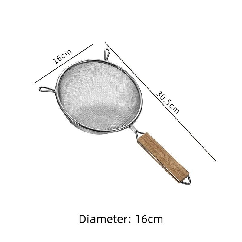 Large Stainless Steel Strainer Colander – Household Kitchen Sieve, 16cm Diameter