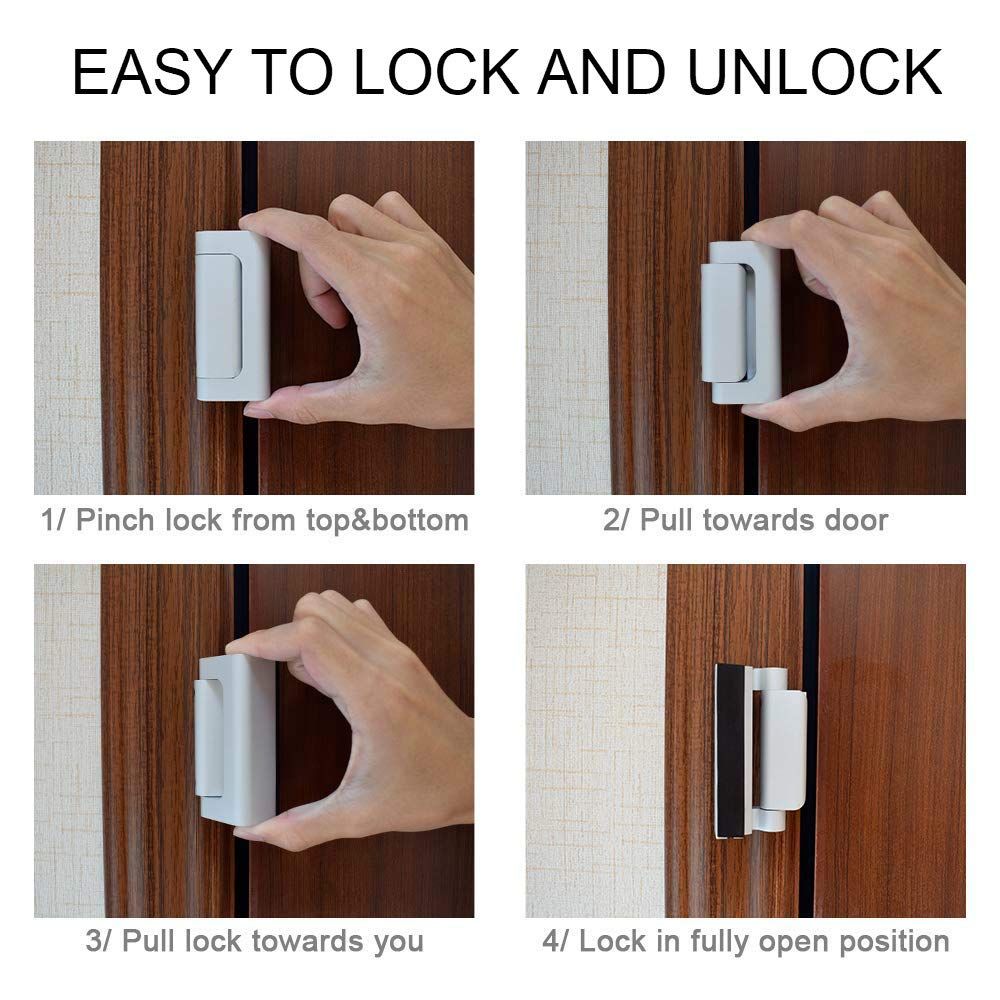 2PC Pack Door Reinforcement Locks with Screws, Home Security Door Lock for Toddler, Childproof Door Lock Night Lock Withstand β image 5