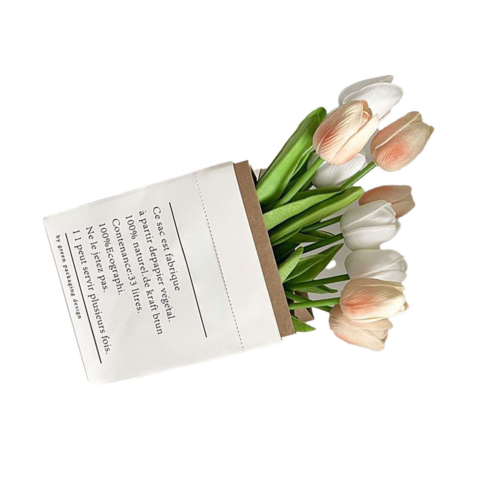 Artificial Flowers Tulipa Style Fine Details Colorfast Vibrant Colors Plastic Flowers for Office Living Room Photography White and Champagne โ image 6