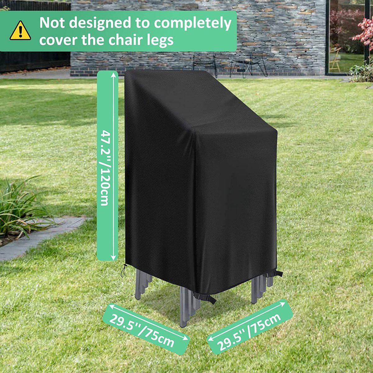 Waterproof garden chair covers - Pack of 2 - Garden furniture cover - Waterproof, weatherproof outdoor chair cover - 210D Oxford - Outdoor chair — image 3