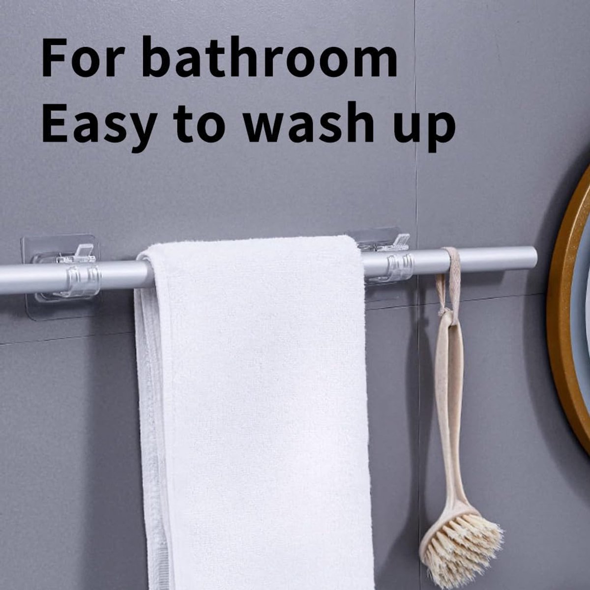 6 pieces - Curtain rod hook - 6*6 cm - drill-free curtain holders - self-adhesive curtain rod holders - drill-free curtain hooks - curtain accessories - for โ image 2