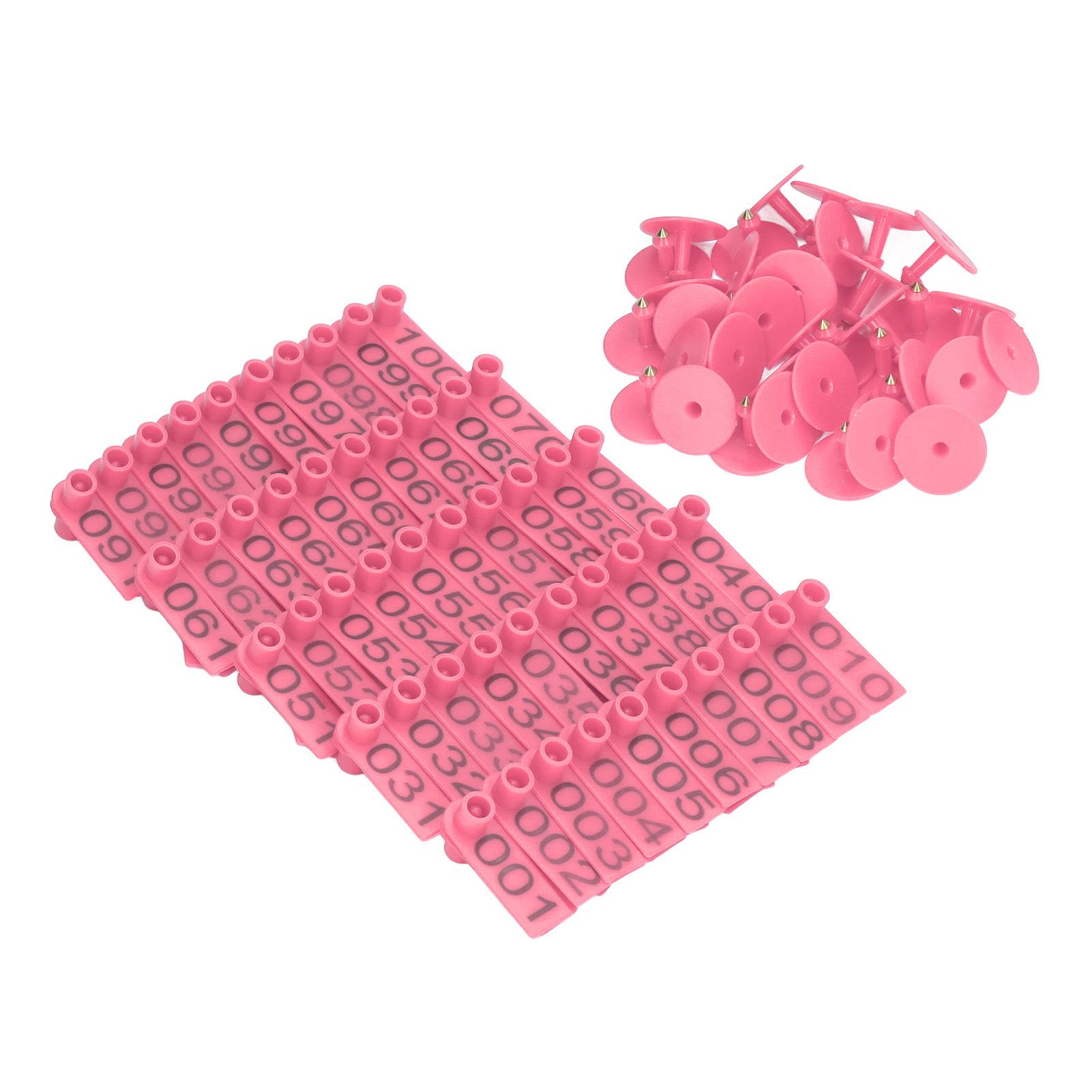 100 Sets Numbered Cattle Ear Tags Accurate Livestock Identification Card for Cow Pig Sheep Pink — image 4