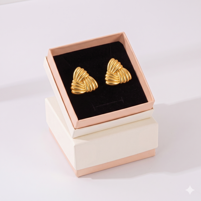 Combination B 18K Gold-Plated Stainless Steel Earring Set - 3 Pairs Minimalist Geometric Studs for Women with Gift Box Packaging โ image 6