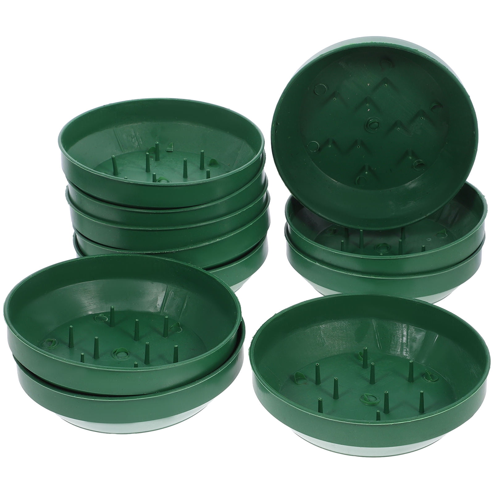 Green Plastic Flower Arrangement Plates 5.7 × 1.6 Inches Floral Craft Supplies for Decorations — image 3