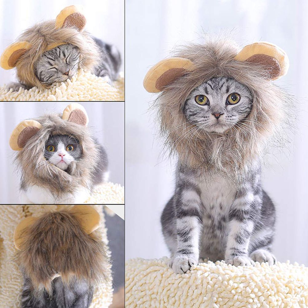 Mane Wig for Cat Pet Adjustable Washable Comfortable Hair Cat Clothes for Halloween Christmas Easter Festival Party — image 3