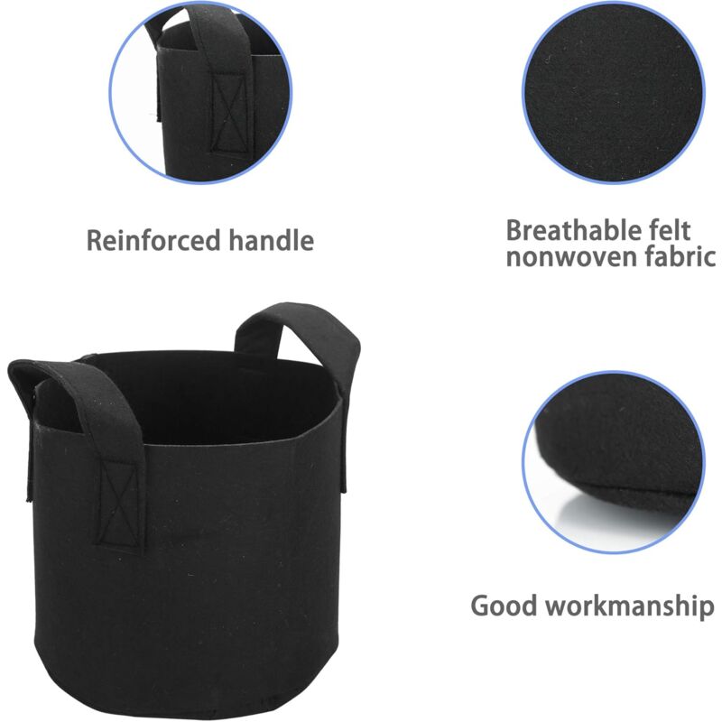 2 Pack 38 Litre - 10 Gallon Non-Woven Planting Bags - 40 X 30 Cm - With Carry Handles - For Garden, Greenhouse, Etc โ image 3