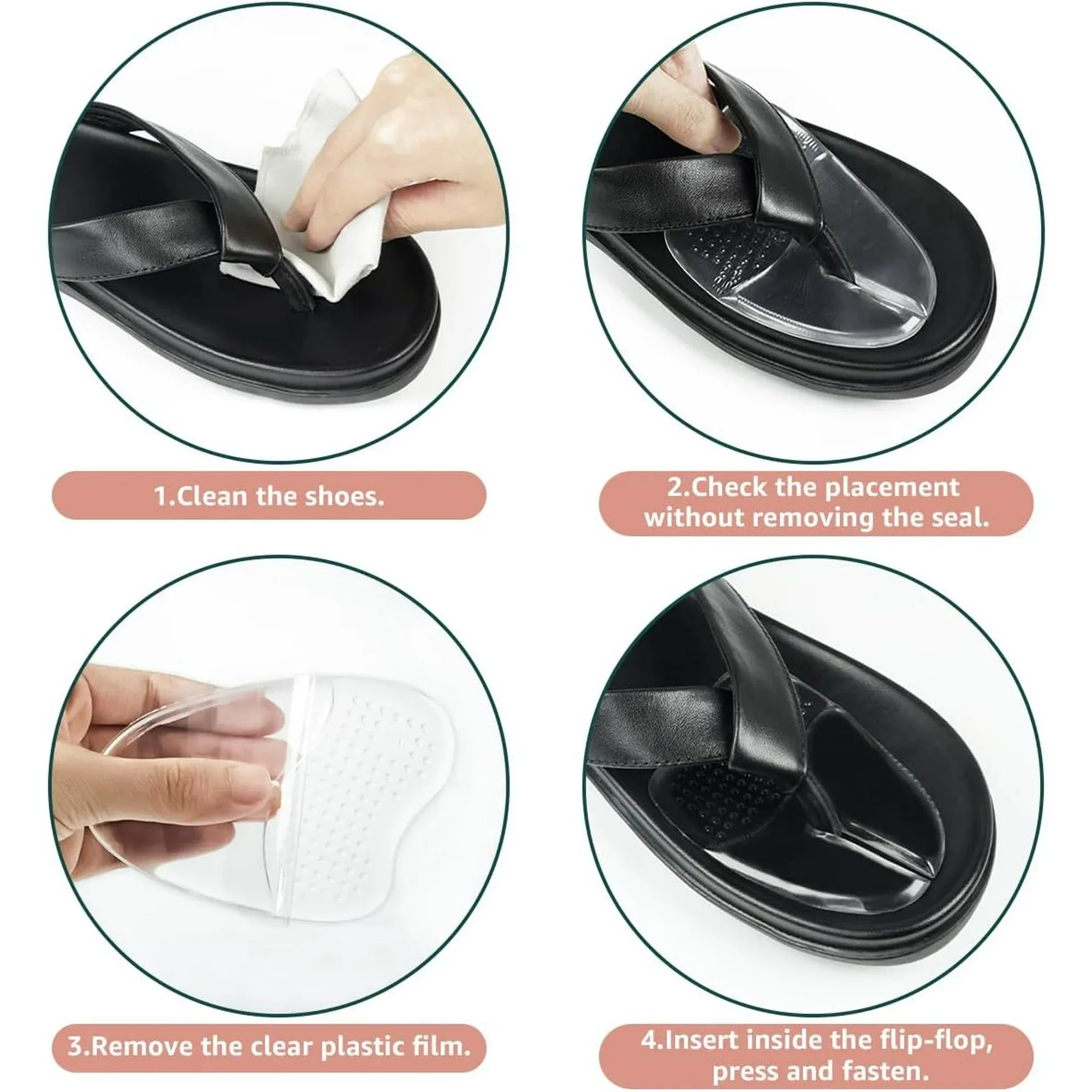 3 Pairs Gel Metatarsal Pads for Flip Flops, Washable Ball of Foot Cushions for Thong Sandals โ image 5