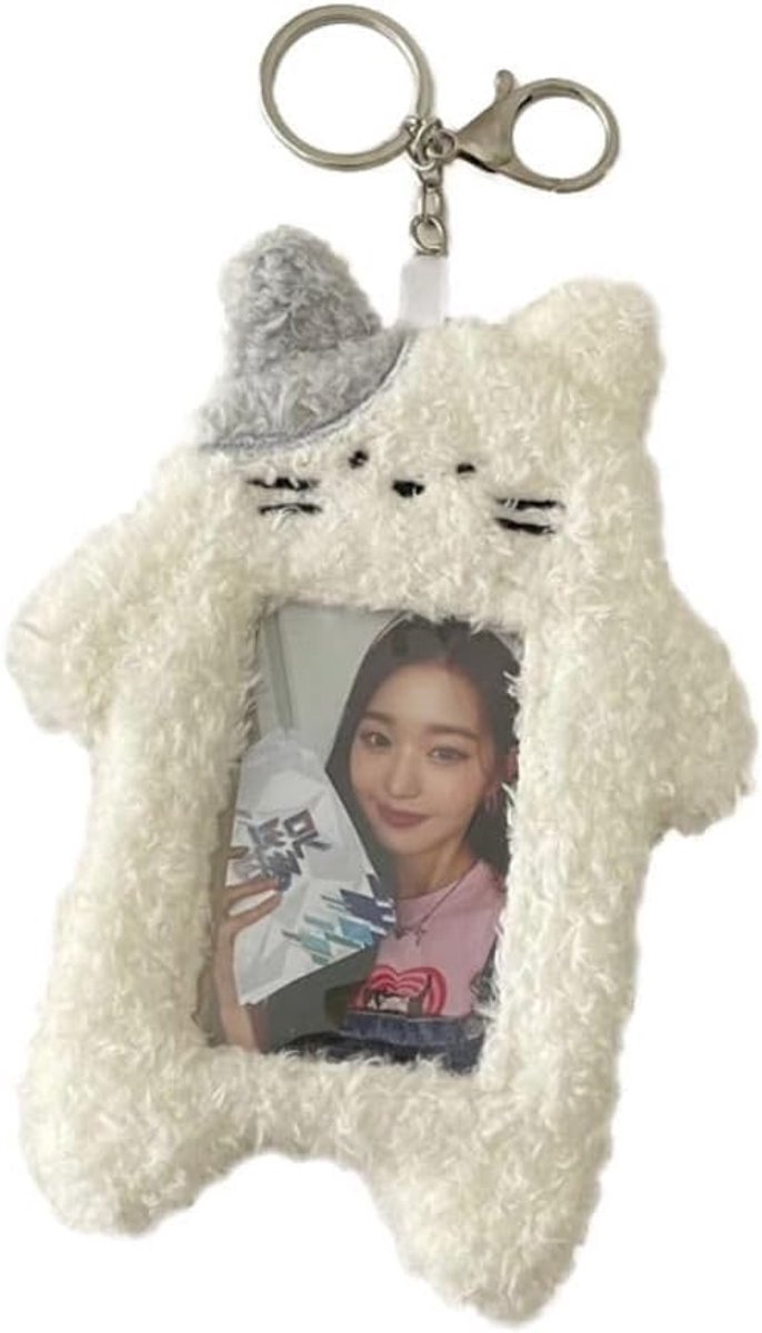 Card Holder Men & Women -Card Holder- Card Holder Cards-1 White Photo Card Holder - Cartoon Plush Photo Card Holder Outdoor Girl - ID Card Holder - Protective