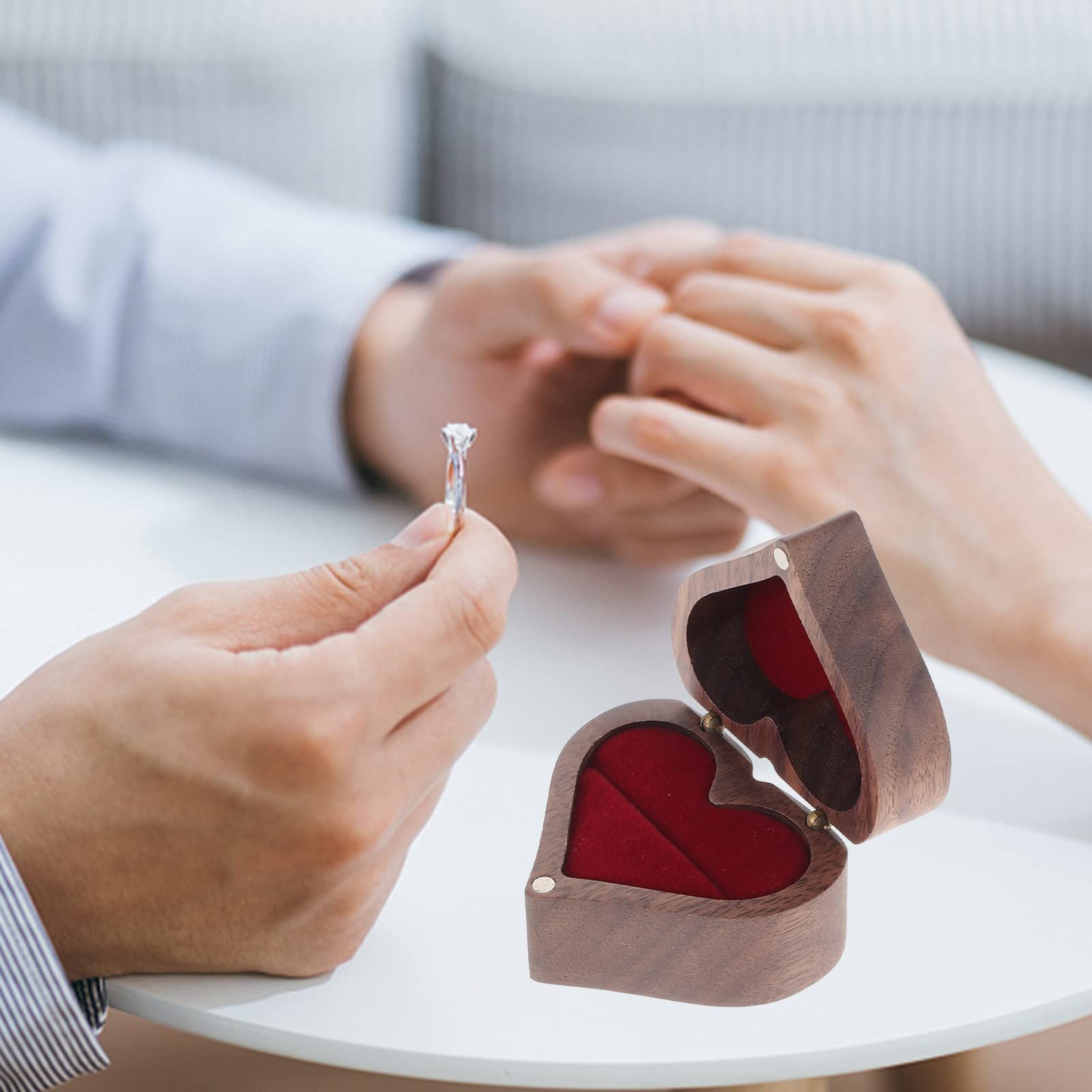 Box Wooden Ring Box Men's Rings Ring for Men Rings for Man Mens Rings Finger Rings for Men Ring Bearer Pillow Heart Ring Engagement