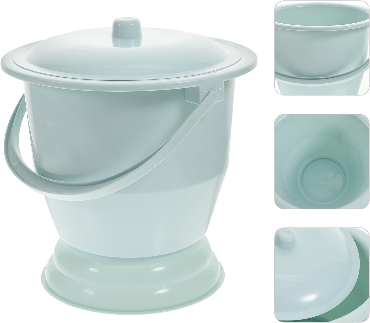 Pee Container Portable Toilets with Lid and Handle Urine Pot Hospital Spittoon Bedpan Chamber Pot for Household Elderly Patient โ image 4