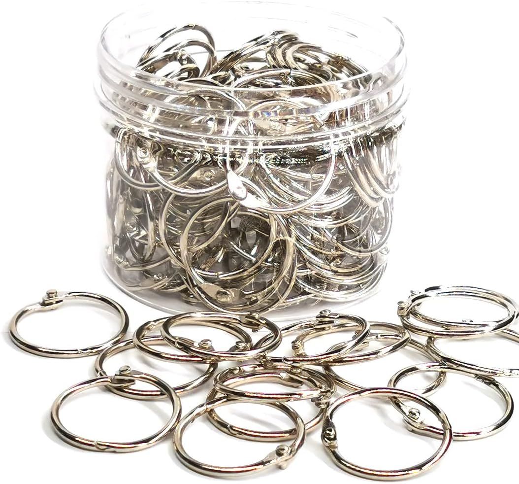 120pcs Metal Binder Rings 1 Inch, Paper Ring, Key Rings,Office Products