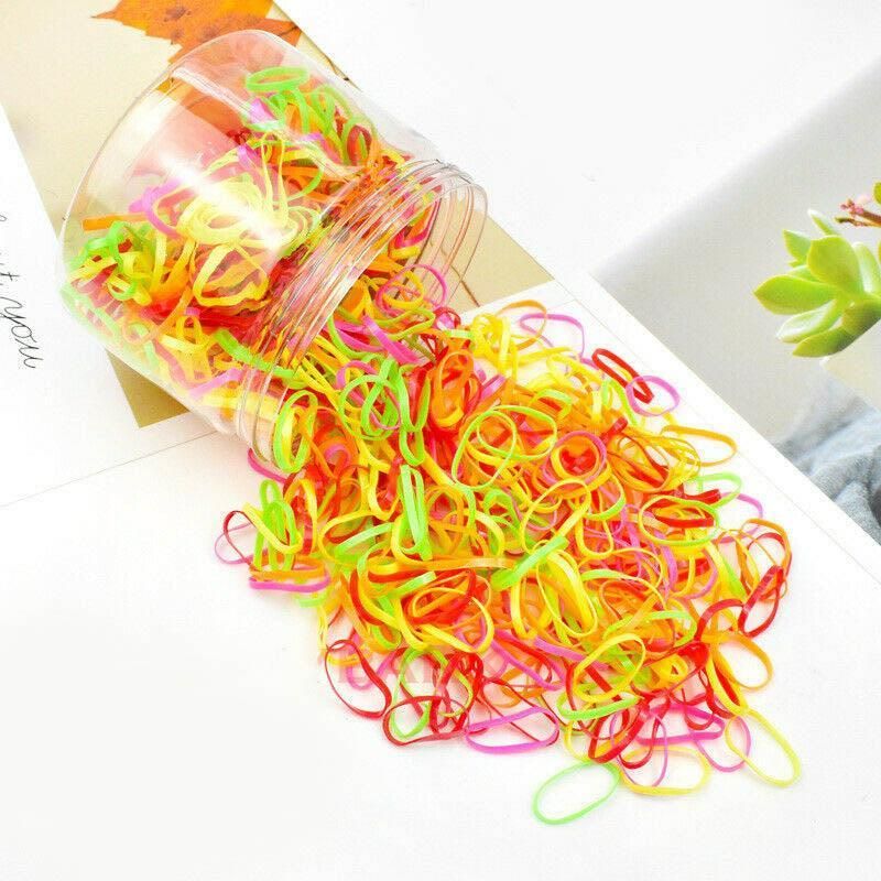 400pcs Small Elastic Rubber Band Hair Ties Multi Colour Black Ponytail Holders - Pearlescent Multi-Colour โ image 6