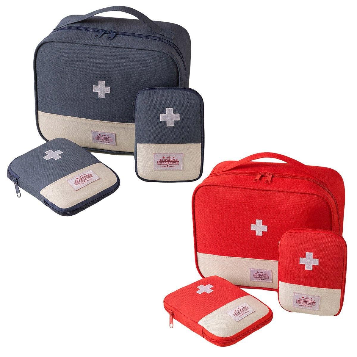 Set of 3 Portable Travel Medical Bags Organiser for Home Emergency Storage Use - Navy — image 3