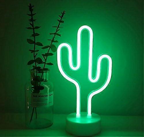 Cactus Neon Sign Night Light Lamp With Holder Base Decorative Marquee Signs Light Battery Operated Wall Decoration โ image 3