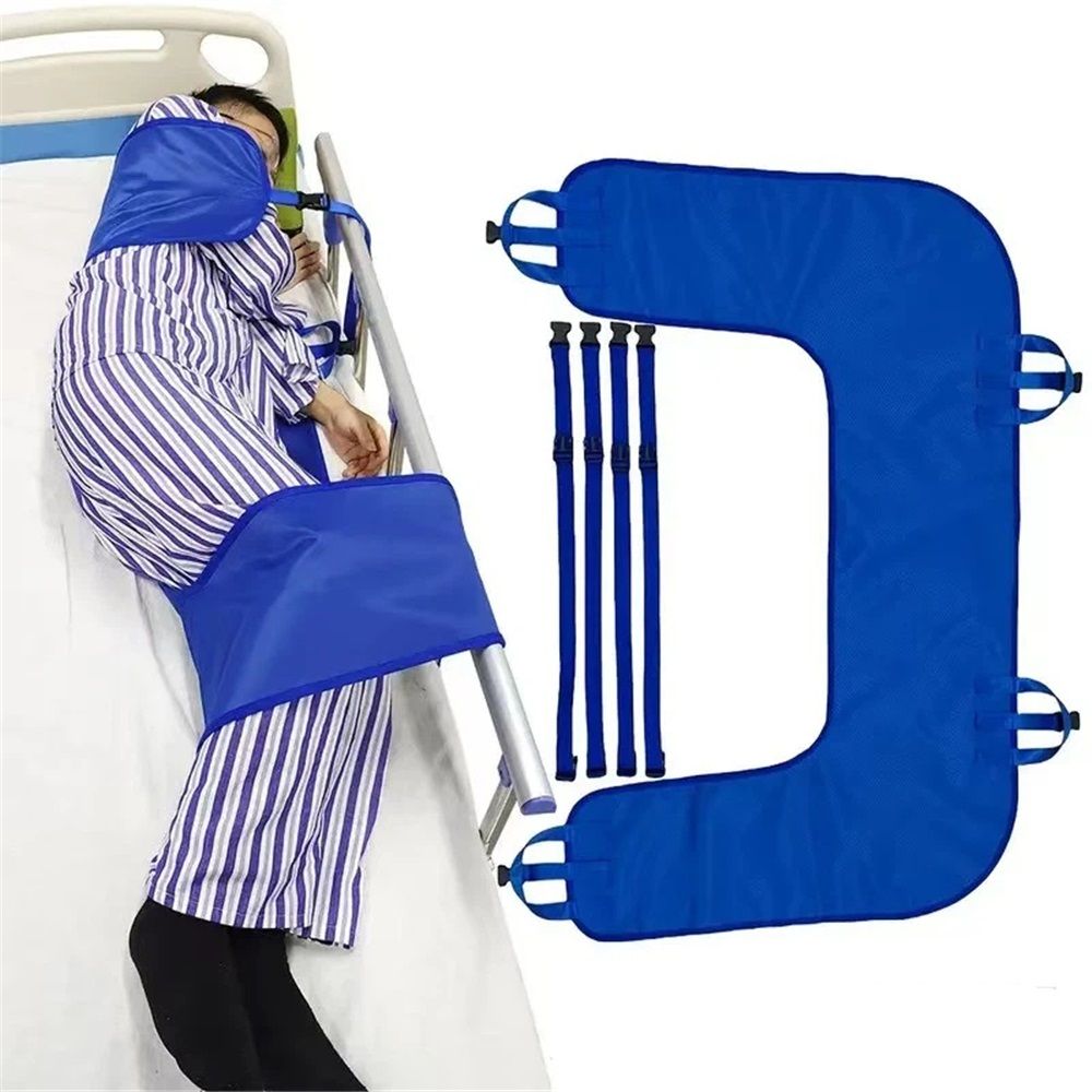 U-Shaped Positioning Sheet - Transfer Sheet for Turning and Repositioning, Multipurpose Bed Pad with Reinforced Handles, Turning Device for Elderly, Bed