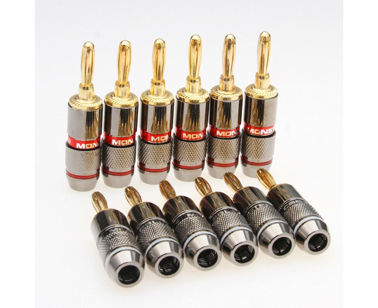 12Pcs 24K Gold Plated Zinc Alloy Banana Plugs Speaker Audio Video Connectors โ image 3