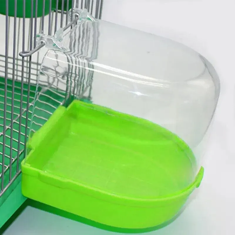 Bird Water Bath Tub For Pet Cage Hanging Bowl Parrot Birdbath Pet Cleaning - Blue โ image 4