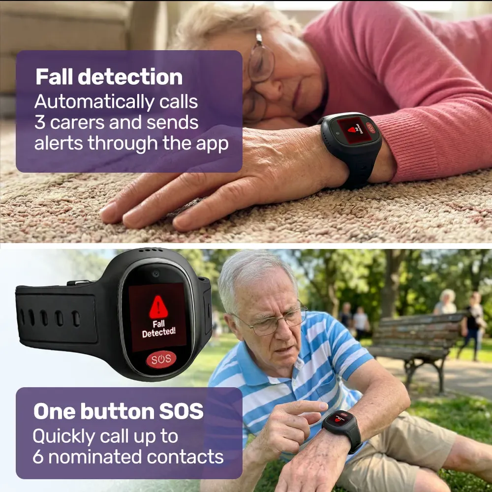 EQUIPMED Fall Detection Alarm Watch/Pendant with GPS and SOS Emergency Button, for Seniors, Location Tracking, 2-Way Calling, iPhone and Android Compatible — image 3