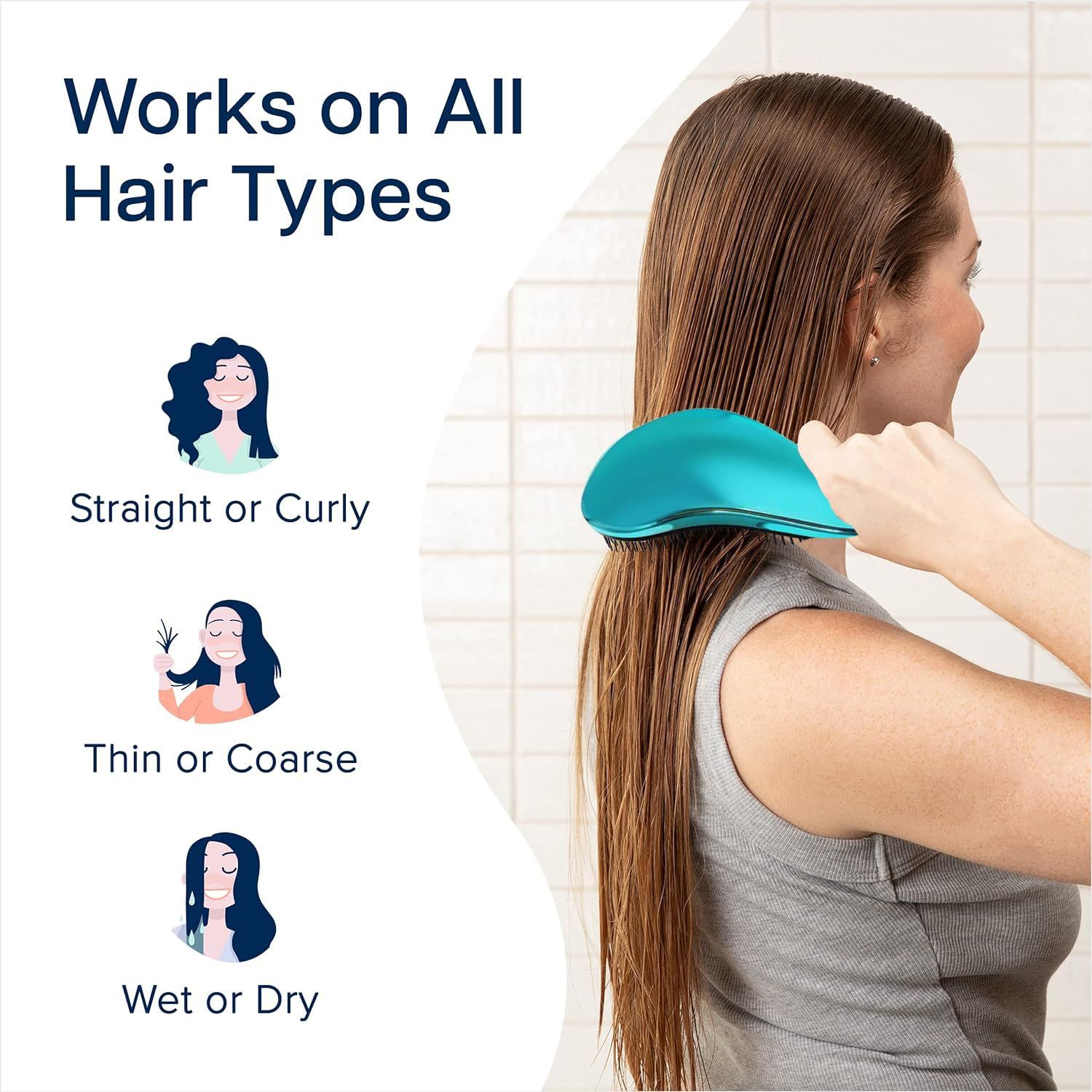 Brush for Thick Hair, Curly, Straight & Natural Hair- Removes Knots and Tangles, Best for Thick and Curly Hair — image 2