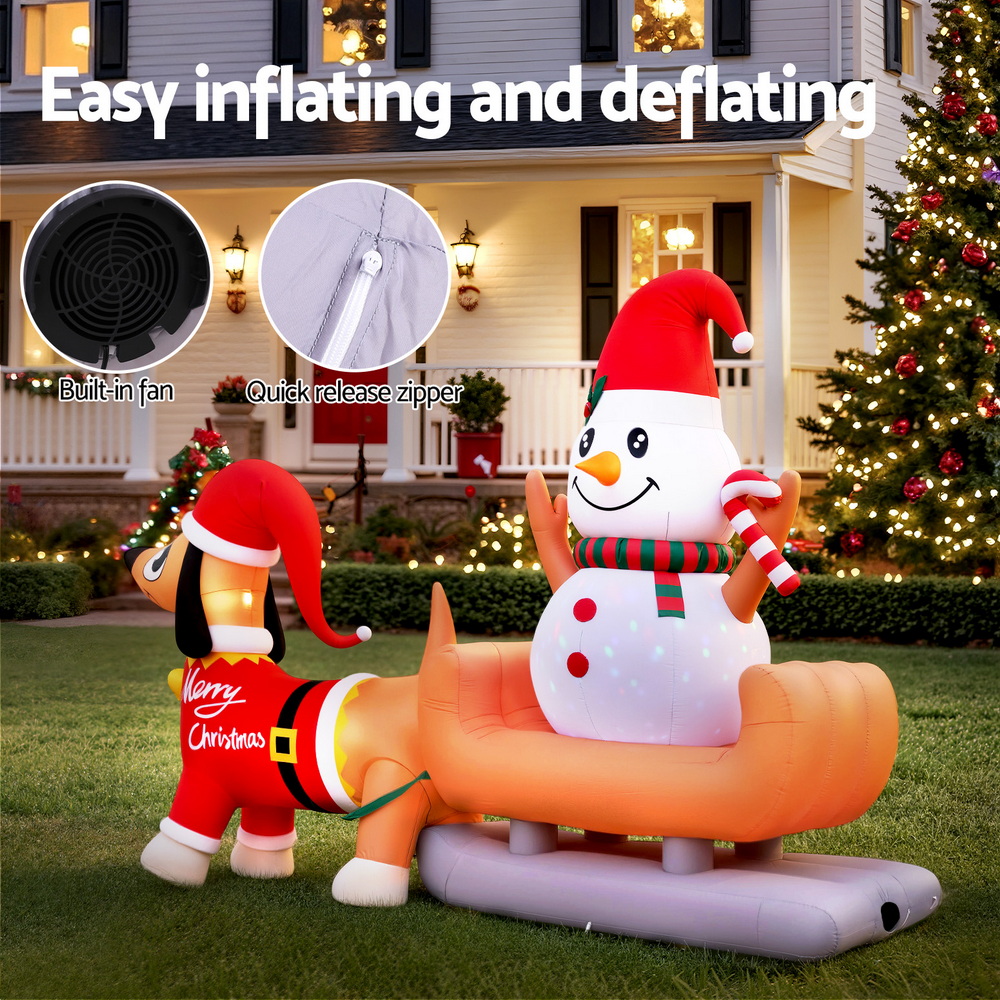 Jingle Jollys Christmas Inflatable Snowman Dog 4.2M Tall Outdoor Decorations Illuminated — image 5