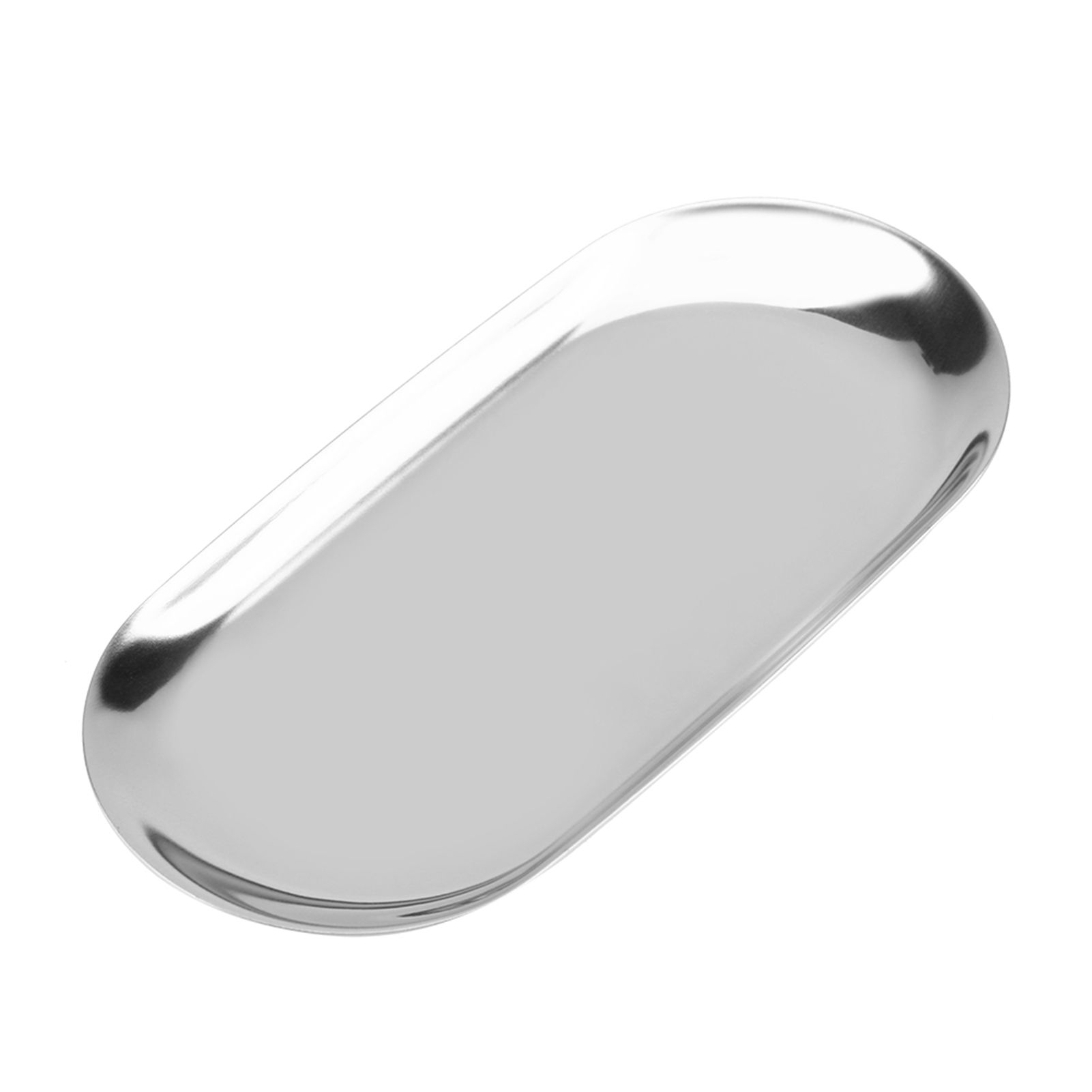 Nordic Style Stainless Storage Tray Cosmetics Jewelry Cake Plate for Office Desks(Silver S) โ image 5
