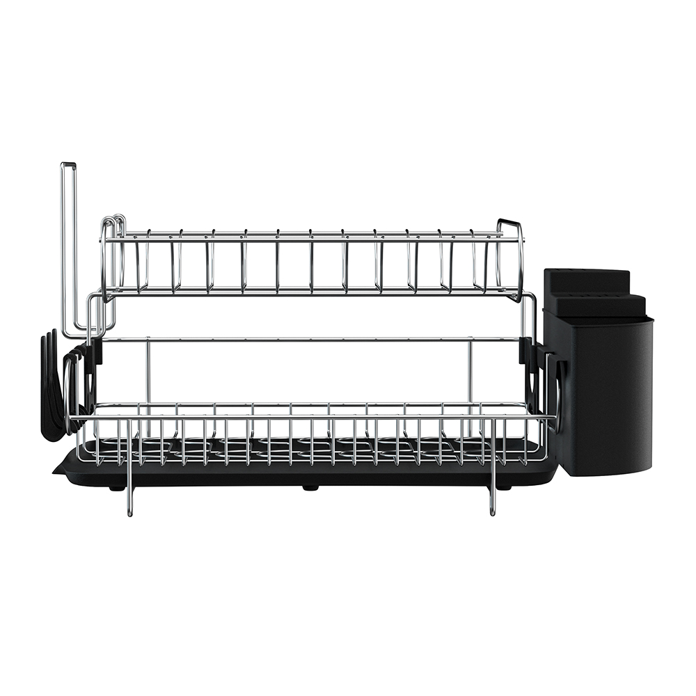 Cefito Dish Rack Drying Drainer Cup Holder Cutlery Tray Kitchen Organiser 2-Tier — image 3