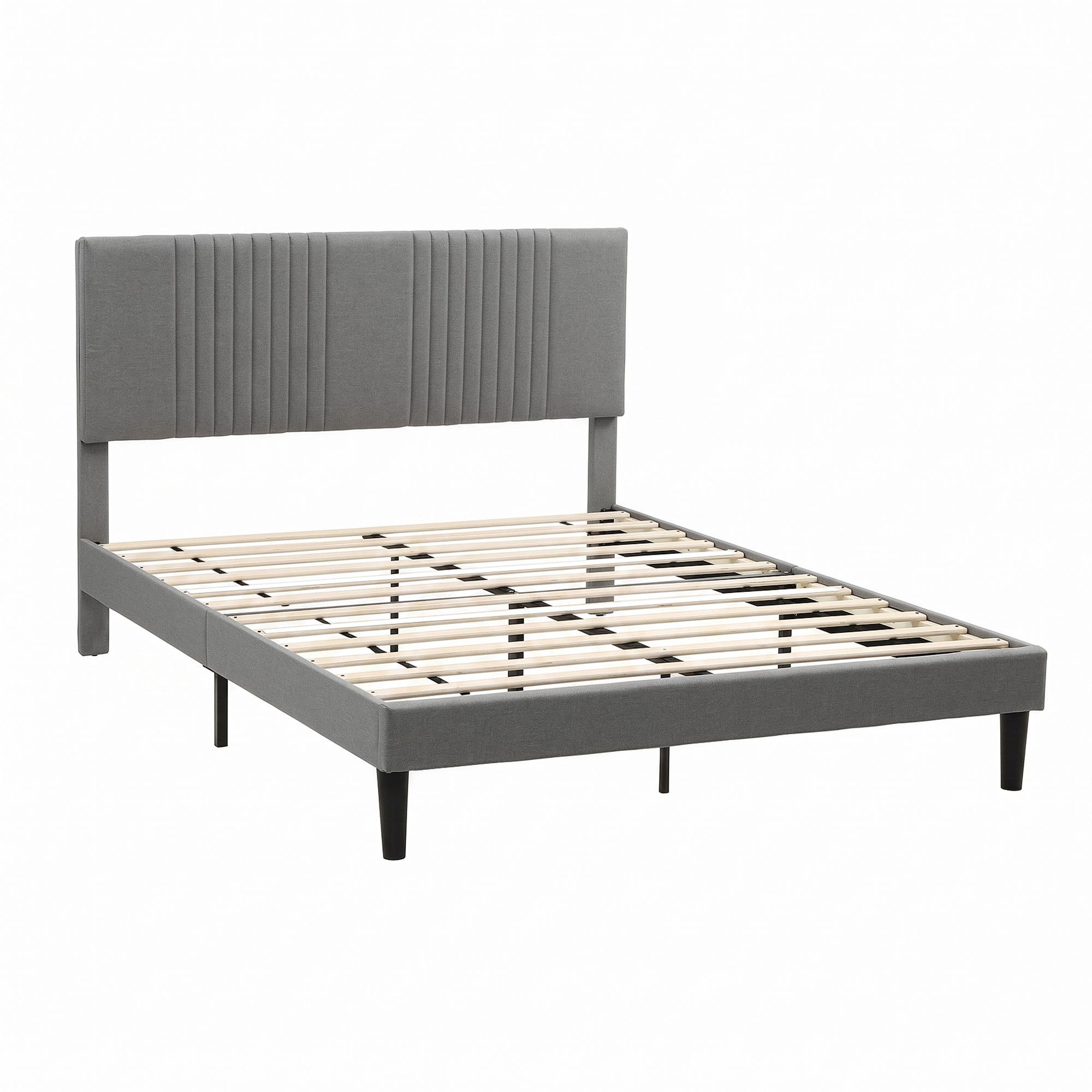 Artiss Double Bed Frame with Adjustable Headboard, Grey, 300kg Capacity โ image 2