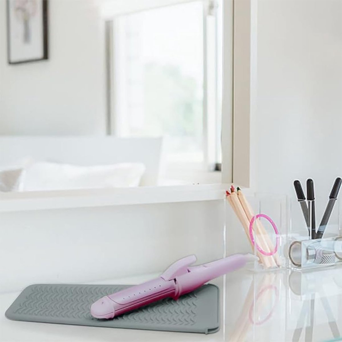Heat-resistant mat - Heat-resistant pads - Heat mat - Silicone case - Silicone protective pads - Curling iron mat - Straightener mat - storage bag - storage — image 2