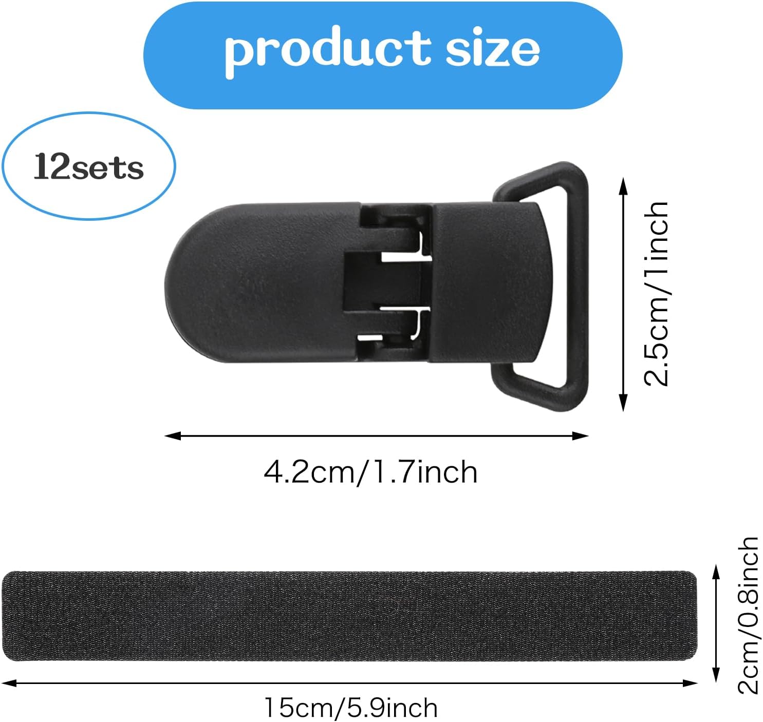 12 Pack Garden Flag Clips Anti Wind Garden Flag Stand Stoppers Flags Pole Clips to Hold Flags in Place, Support Rod Accessories (Black) — image 2