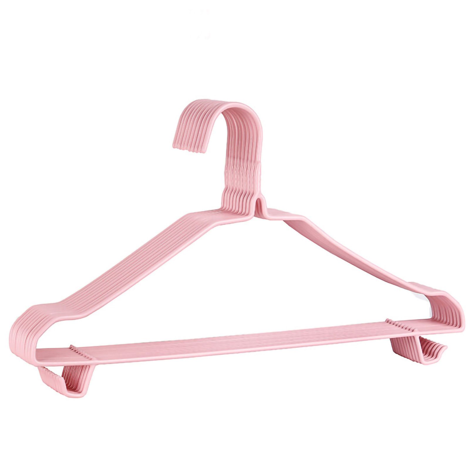 10Pcs Seamless Clothes Hanger Wet Dry Use Anti Deformation Anti Slip Colored Clothes Hangers for Home Dorm Nordic Powder 38cm